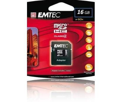 Karta pamięci EMTEC MIKRO SDHC 16GB + Adapter EKMSDM16G60XHCN